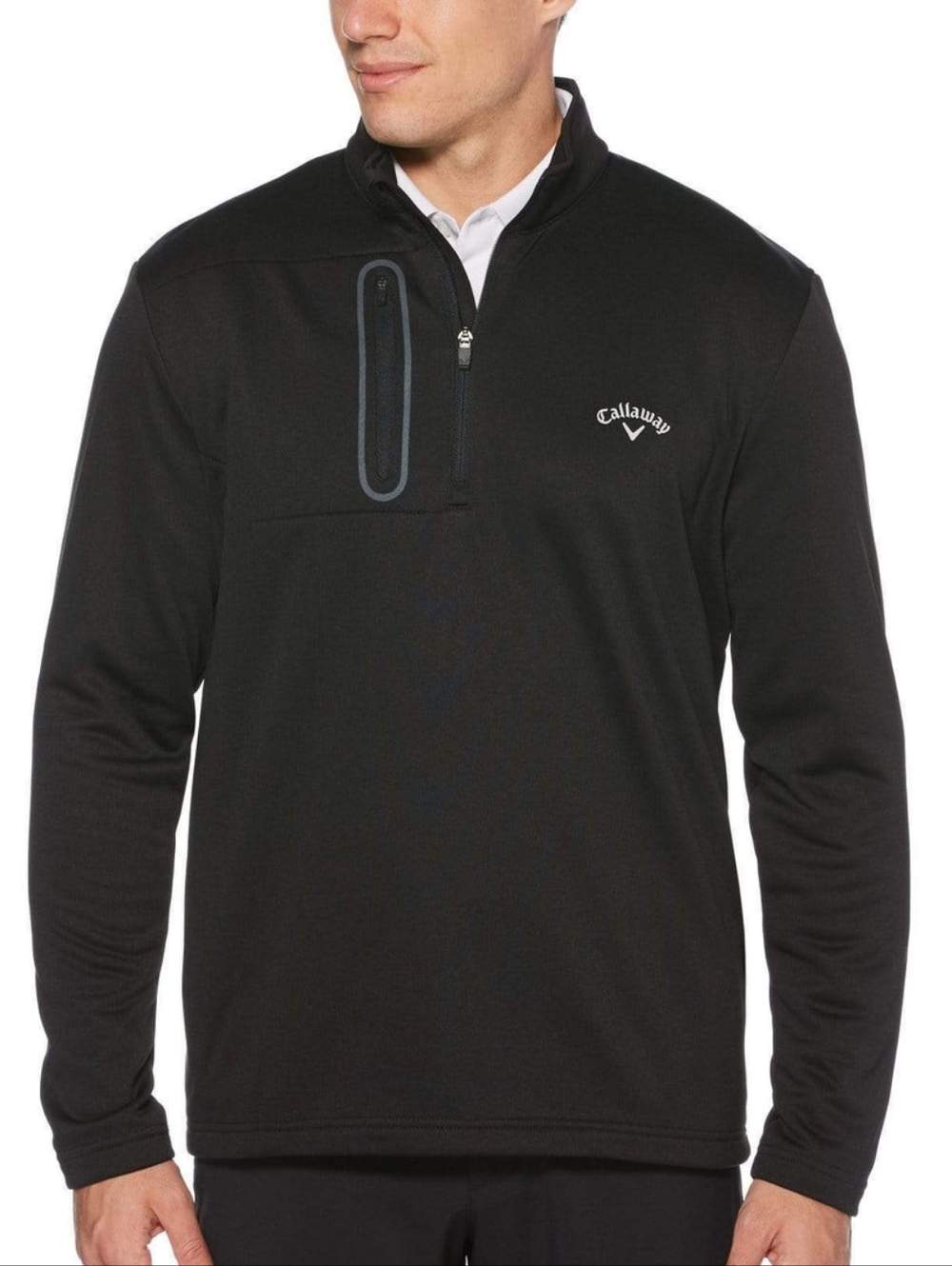 Callaway Men's Black Quarter-Zip Pullover Jacket With Pocket Size Medium